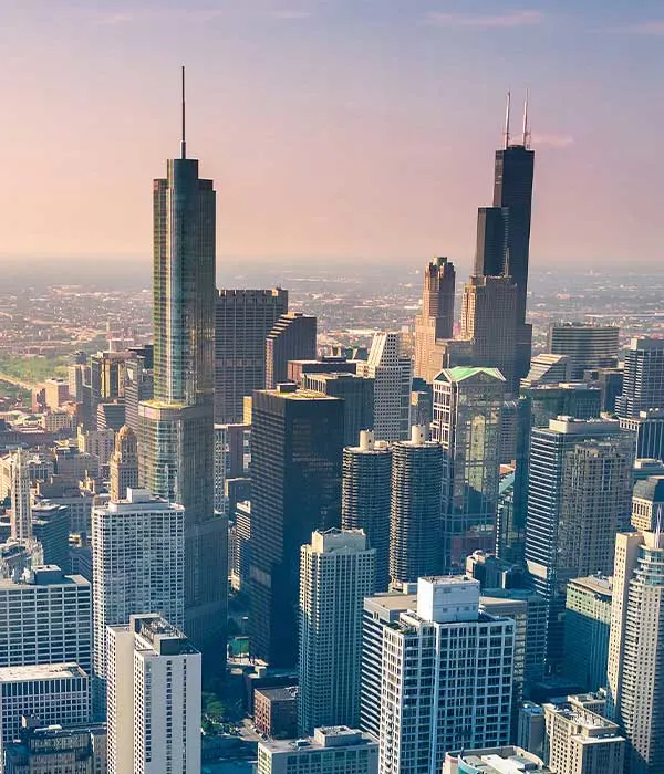 American travel destinations with iconic landmarks and cityscapes